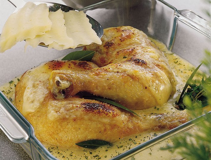 Recette du quotidien Maître CoQ, recette de Poulet gratiné au catal