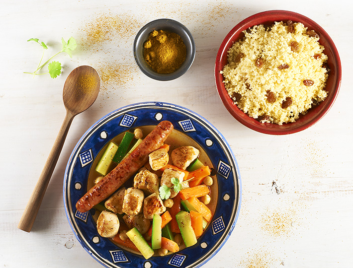 Vous aimez les plats Maghrébins ? Maître CoQ, vous propose son couscous de poulet express réalisé avec de bons filets de poulet